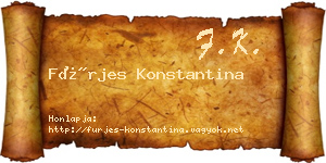 Fürjes Konstantina névjegykártya